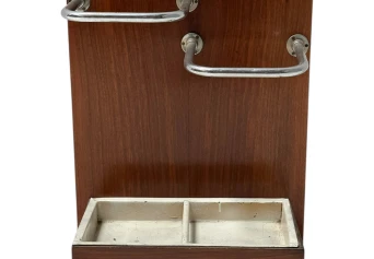 Walnut Art Deco Modernist Umbrella Stand, 1930s